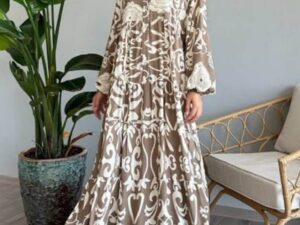 long  printed  dress